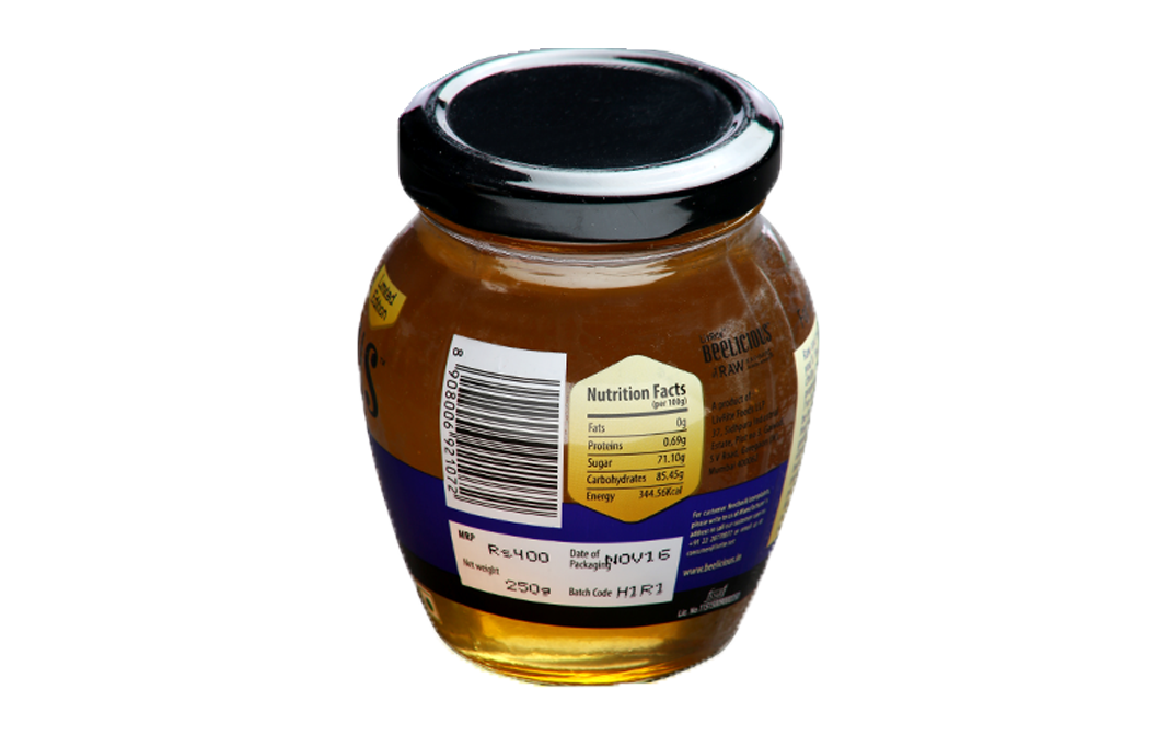 LivRite Beelicious Raw Kashmir Acacia Honey    Glass Jar  400 grams